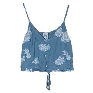 Light Blue & White Sadie & Sage Floral Design Tank Top Shirt Women’s Size Medium